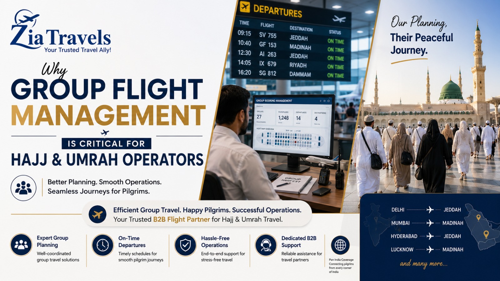 Group flight management for Hajj and Umrah